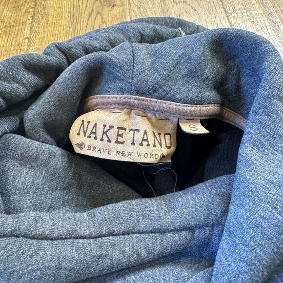 Naketano Womens Artemis Hoodie Womens S Grey Cowl Neck Rope Brave New World - Picture 5 of 6